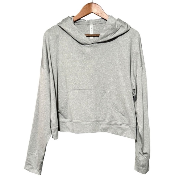 FABLETICS Cloud Jersey Cropped Gray Supersoft Athleisure Workout Hoodie XL - Picture 2 of 10